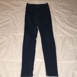 Dark Blue High Waisted Skinny Jeans